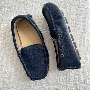 Janie and Jack navy blue Leather driving shoe loafer with Classic Slip-On Design